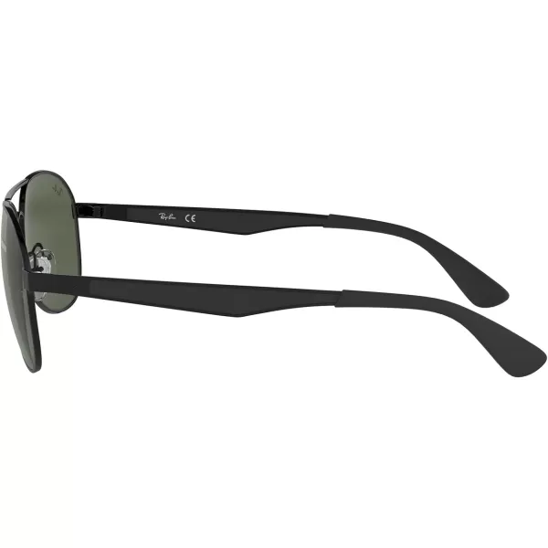 RayBan RB3549 Aviator SunglassesMatte BlackDark Green