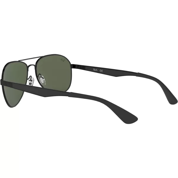 RayBan RB3549 Aviator SunglassesMatte BlackDark Green