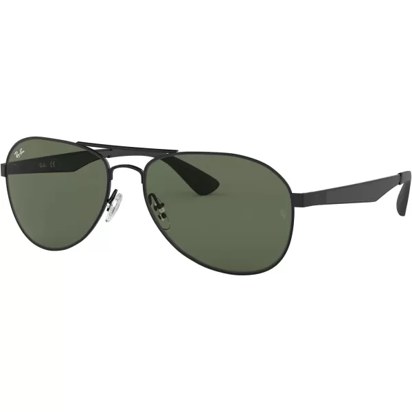 RayBan RB3549 Aviator SunglassesMatte BlackDark Green