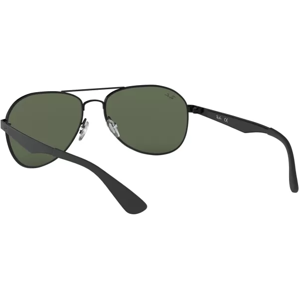 RayBan RB3549 Aviator SunglassesMatte BlackDark Green