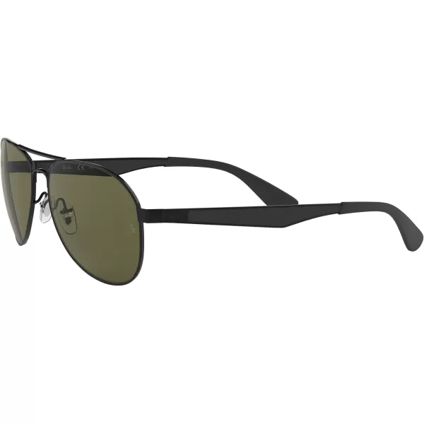 RayBan RB3549 Aviator SunglassesMatte BlackPolarized Green