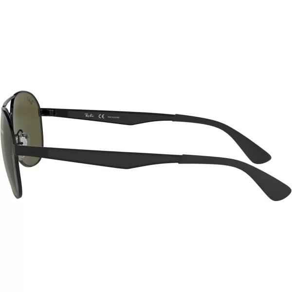 RayBan RB3549 Aviator SunglassesMatte BlackPolarized Green