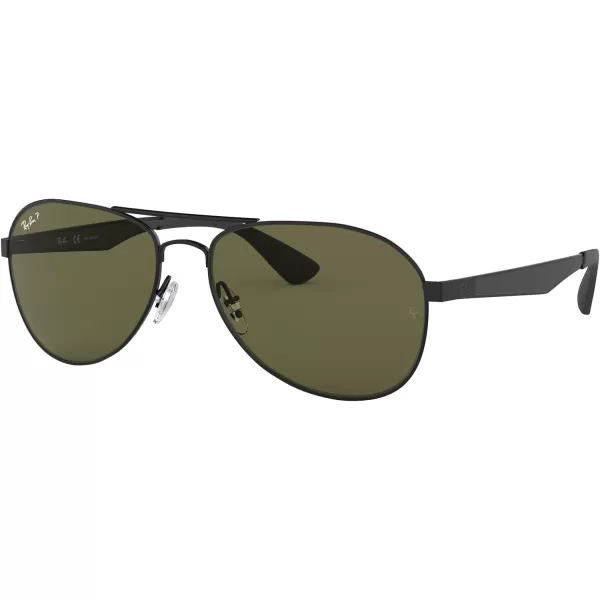 RayBan RB3549 Aviator SunglassesMatte BlackPolarized Green