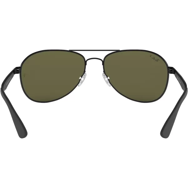 RayBan RB3549 Aviator SunglassesMatte BlackPolarized Green