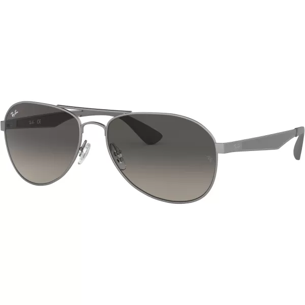 RayBan RB3549 Aviator SunglassesMatte GunmetalLight Grey Gradient Dark Grey