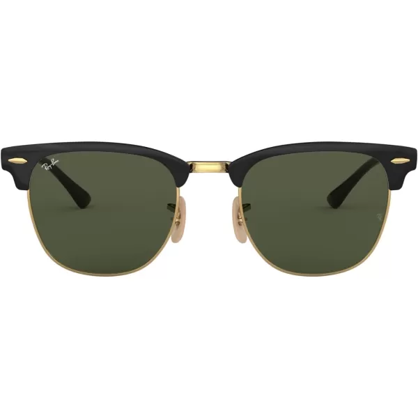 RayBan RB3716 Clubmaster Metal Square SunglassesBlack on GoldG15 Green