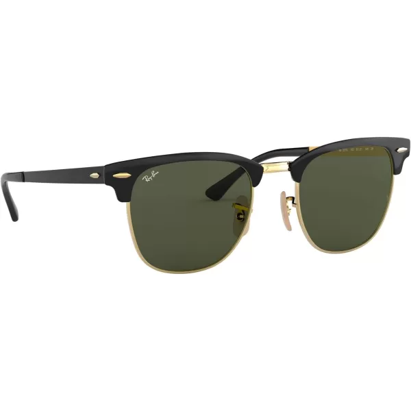 RayBan RB3716 Clubmaster Metal Square SunglassesBlack on GoldG15 Green