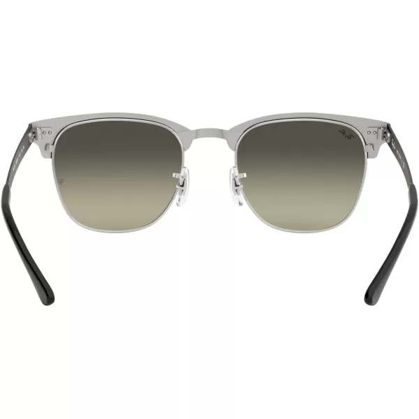 RayBan RB3716 Clubmaster Metal Square SunglassesBlack on SilverLight Grey Gradient Dark Grey