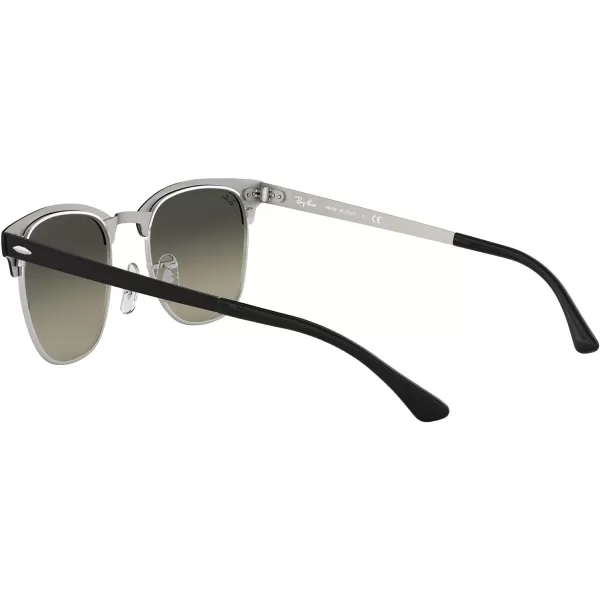 RayBan RB3716 Clubmaster Metal Square SunglassesBlack on SilverLight Grey Gradient Dark Grey