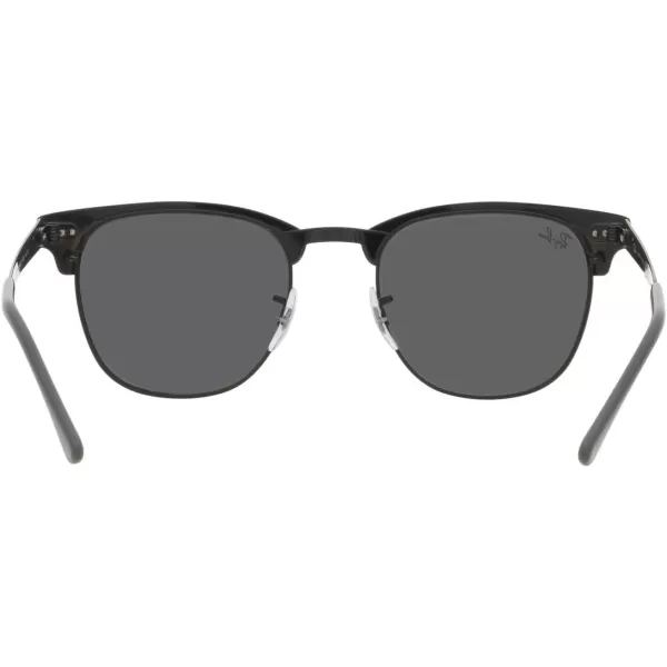 RayBan RB3716 Clubmaster Metal Square SunglassesGreen on BlackDark Grey