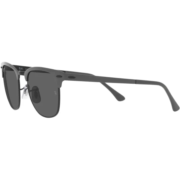 RayBan RB3716 Clubmaster Metal Square SunglassesGreen on BlackDark Grey