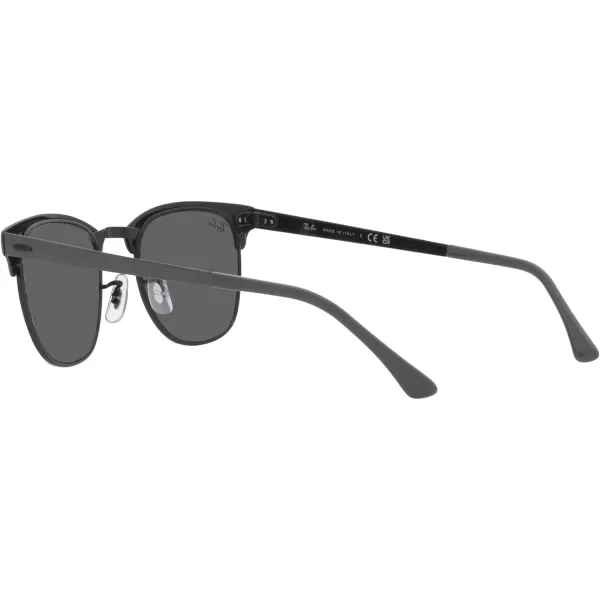 RayBan RB3716 Clubmaster Metal Square SunglassesGreen on BlackDark Grey