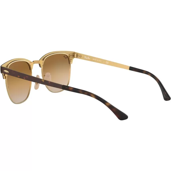 RayBan RB3716 Clubmaster Metal Square SunglassesHavana on GoldClear Gradient Brown