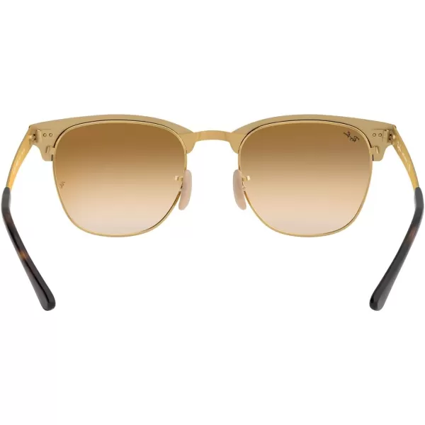 RayBan RB3716 Clubmaster Metal Square SunglassesHavana on GoldClear Gradient Brown