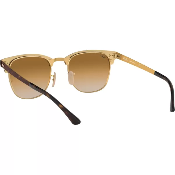 RayBan RB3716 Clubmaster Metal Square SunglassesHavana on GoldClear Gradient Brown