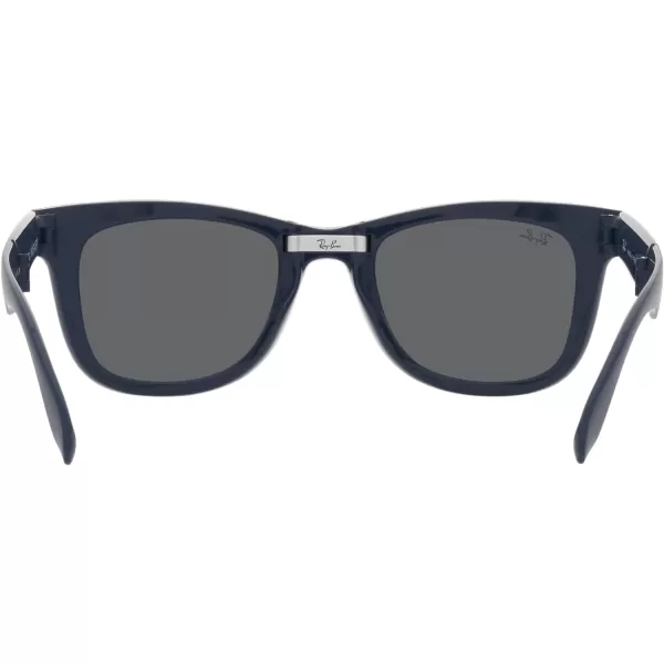 RayBan RB4105 Folding Wayfarer Square SunglassesBlueDark Grey