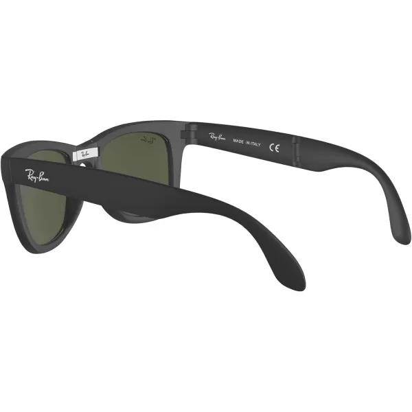 RayBan RB4105 Folding Wayfarer Square SunglassesMatte BlackG15 Green