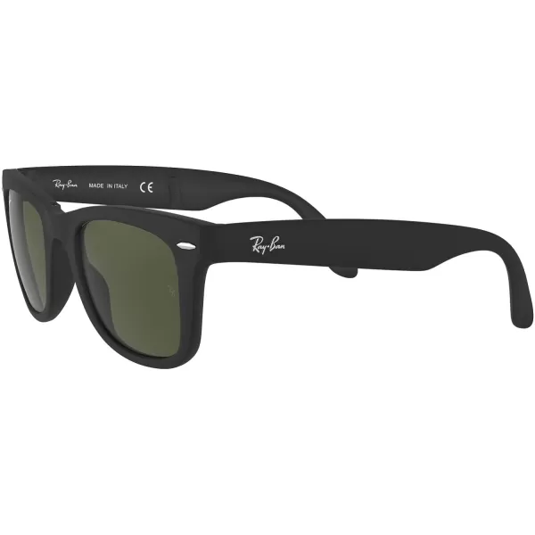 RayBan RB4105 Folding Wayfarer Square SunglassesMatte BlackG15 Green