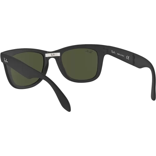 RayBan RB4105 Folding Wayfarer Square SunglassesMatte BlackG15 Green