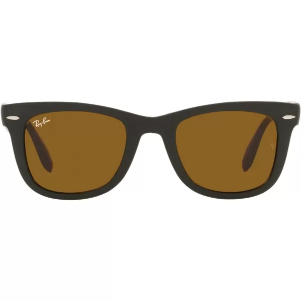 RayBan RB4105 Folding Wayfarer Square SunglassesMilitary GreenBrown