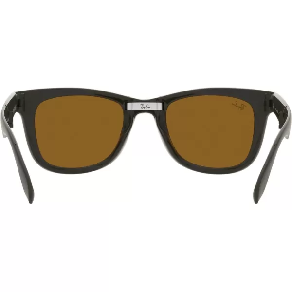 RayBan RB4105 Folding Wayfarer Square SunglassesMilitary GreenBrown