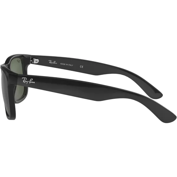 RayBan RB4165 Justin Rectangular SunglassesBlackDark Green