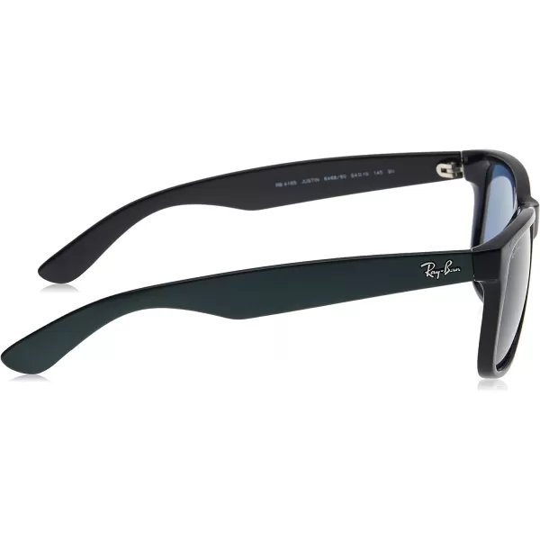 RayBan RB4165 Justin Rectangular SunglassesBrown Metallic on BlackDark Blue