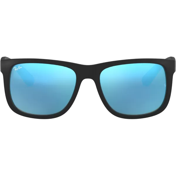 RayBan RB4165 Justin Rectangular SunglassesRubber BlackBlue Flash