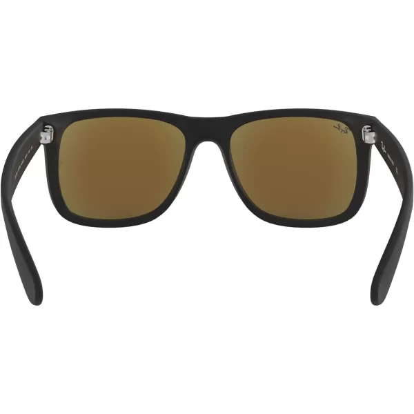 RayBan RB4165 Justin Rectangular SunglassesRubber BlackBlue Flash