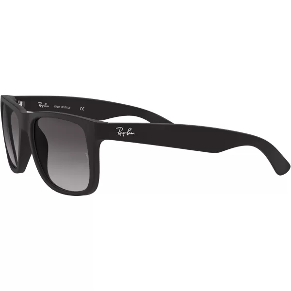 RayBan RB4165 Justin Rectangular SunglassesRubber BlackLight Grey Gradient Dark Grey