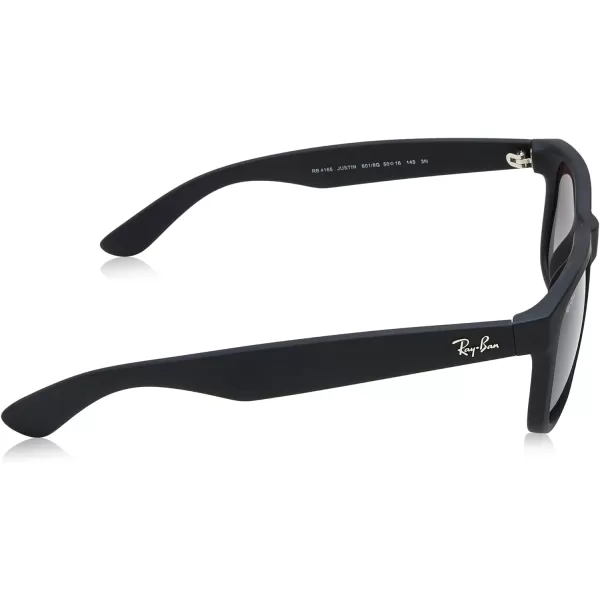 RayBan RB4165 Justin Rectangular SunglassesRubber BlackLight Grey Gradient Dark Grey