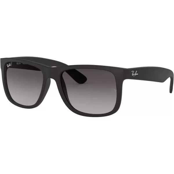 RayBan RB4165 Justin Rectangular SunglassesRubber BlackLight Grey Gradient Dark Grey