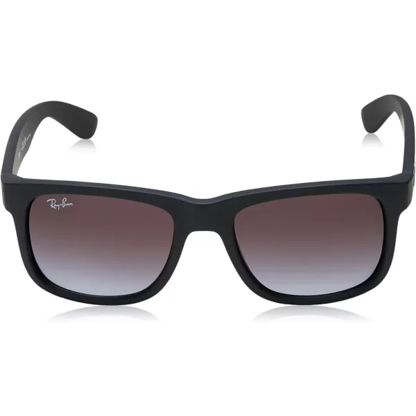 RayBan RB4165 Justin Rectangular SunglassesRubber BlackLight Grey Gradient Dark Grey