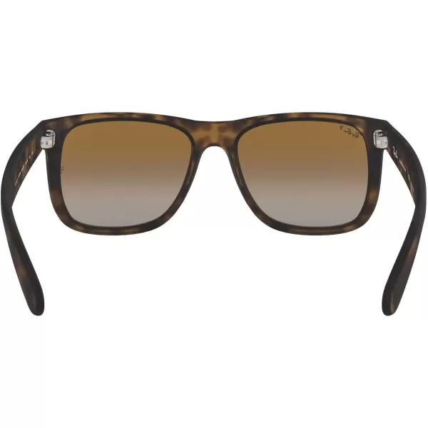 RayBan RB4165 Justin Rectangular SunglassesRubber HavanaPolarized Grey Gradient Brown