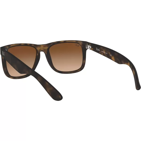 RayBan RB4165 Justin Rectangular SunglassesRubber Light HavanaBrown Gradient Dark Brown