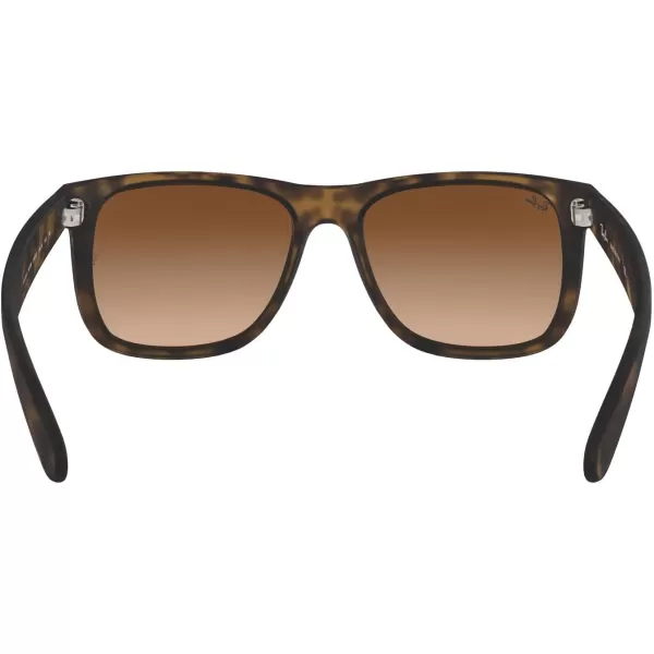 RayBan RB4165 Justin Rectangular SunglassesRubber Light HavanaBrown Gradient Dark Brown