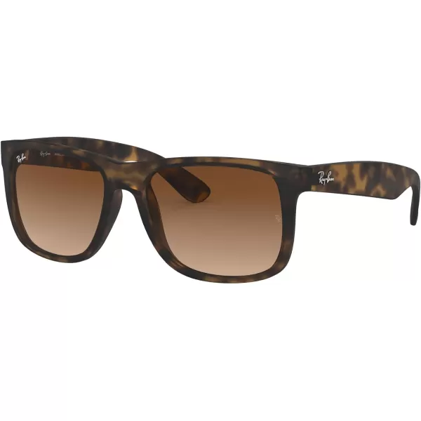 RayBan RB4165 Justin Rectangular SunglassesRubber Light HavanaBrown Gradient Dark Brown