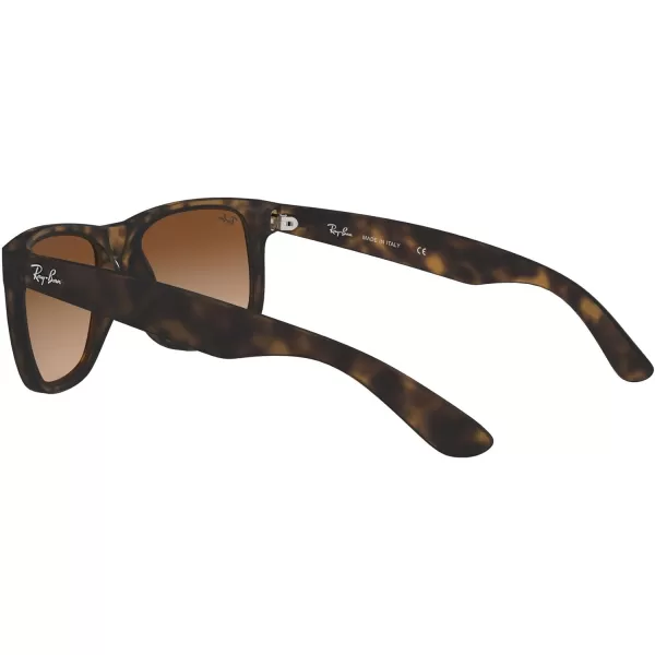 RayBan RB4165 Justin Rectangular SunglassesRubber Light HavanaBrown Gradient Dark Brown