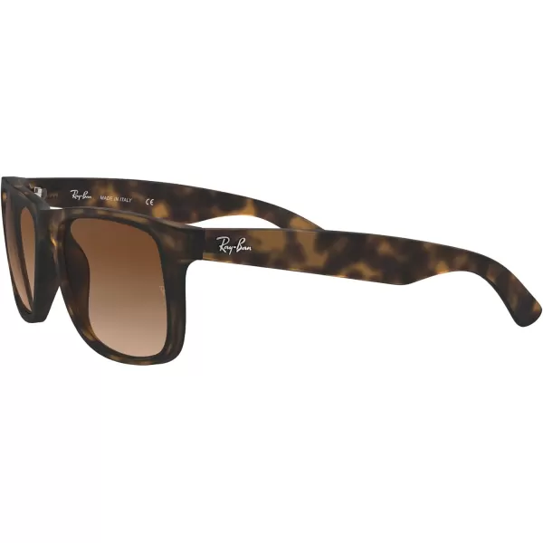 RayBan RB4165 Justin Rectangular SunglassesRubber Light HavanaBrown Gradient Dark Brown