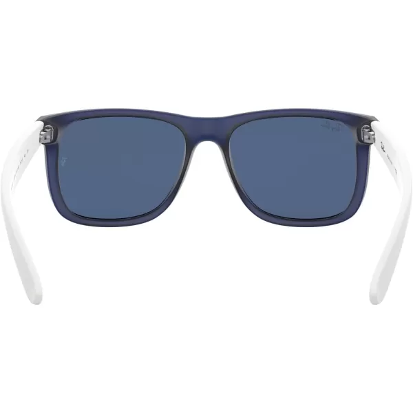 RayBan RB4165 Justin Rectangular SunglassesRubber Transparent BlueDark Blue