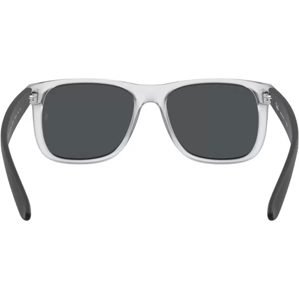 RayBan RB4165 Justin Rectangular SunglassesRubber TransparentDark Grey