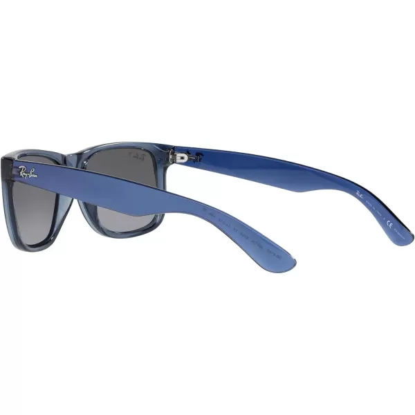 RayBan RB4165 Justin Rectangular SunglassesTransparent BlueGrey Gradient Polarized