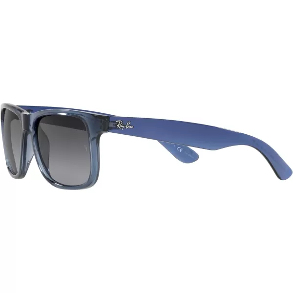 RayBan RB4165 Justin Rectangular SunglassesTransparent BlueGrey Gradient Polarized