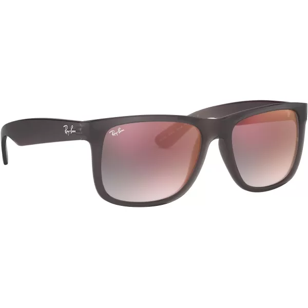 RayBan RB4165 Justin Rectangular SunglassesTransparent GreyGrey Gradient Mirrored Red