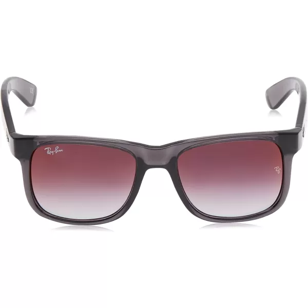 RayBan RB4165 Justin Rectangular SunglassesTransparent GreyGrey Gradient Mirrored Red