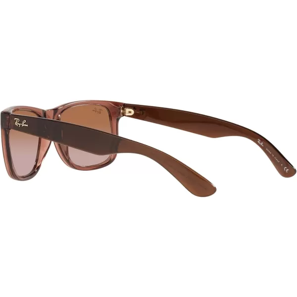 RayBan RB4165 Justin Rectangular SunglassesTransparent Light BrownGradient Brown