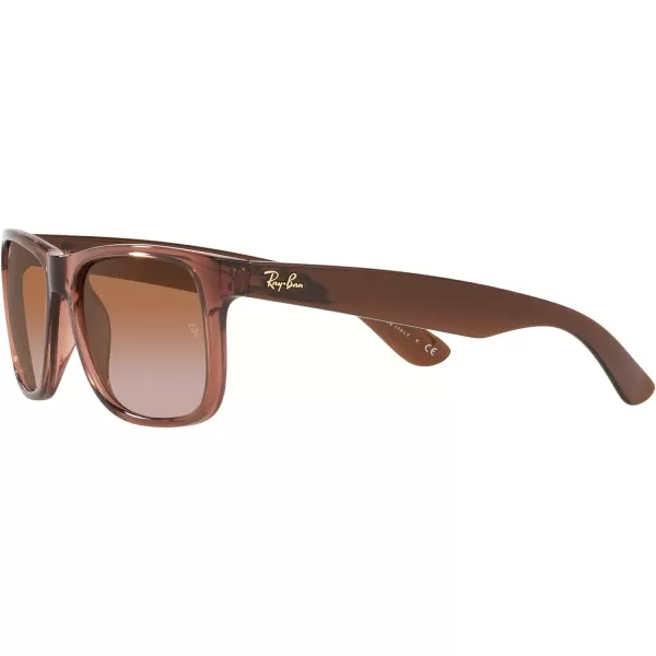 RayBan RB4165 Justin Rectangular SunglassesTransparent Light BrownGradient Brown