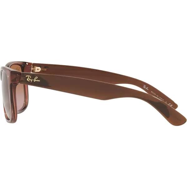 RayBan RB4165 Justin Rectangular SunglassesTransparent Light BrownGradient Brown