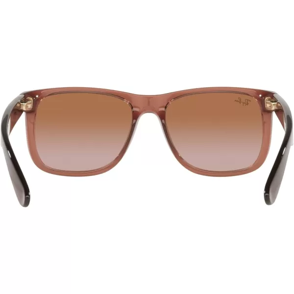 RayBan RB4165 Justin Rectangular SunglassesTransparent Light BrownGradient Brown