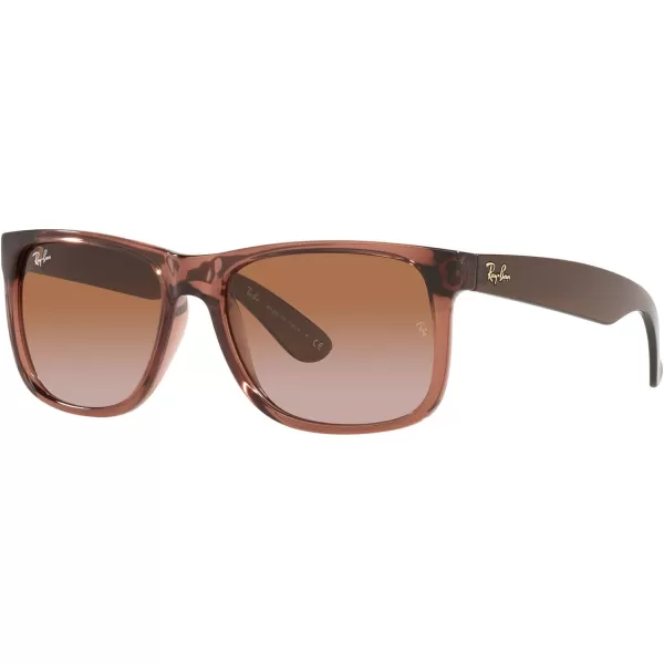 RayBan RB4165 Justin Rectangular SunglassesTransparent Light BrownGradient Brown